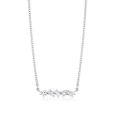 Michael M Montage Mixed Cut Diamond Bar Necklace In Metallic
