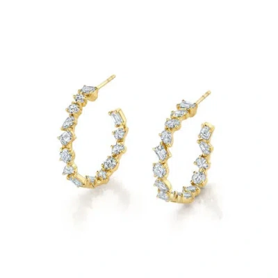 Michael M Montage Petite Diamond Hoop Earrings In Gold