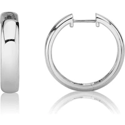 Michael M Orb Thin Huggie Hoop Earring In Silver