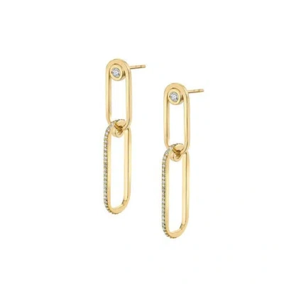 Michael M Pavé Couplet Link Drop Earrings In Gold