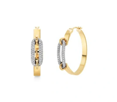 Michael M Pavé Luxe Link Hoop Earrings In Gold