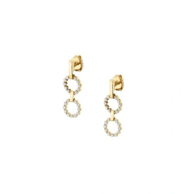 Michael M Two Ring Cloud Drop Earrings In Gold