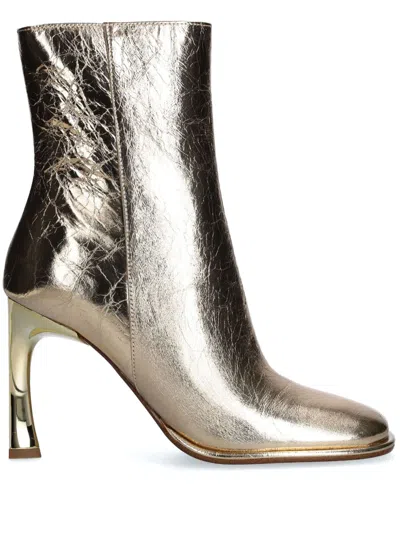 Michael Michael Kors 100mm Kelsea Boots In Gold