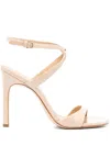 Michael Michael Kors 115mm Logo-plaque Leather Sandals In Neutrals