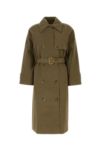 Michael Michael Kors Michael By Michael Kors Cotton Blend Trench Jacket For Women In Green