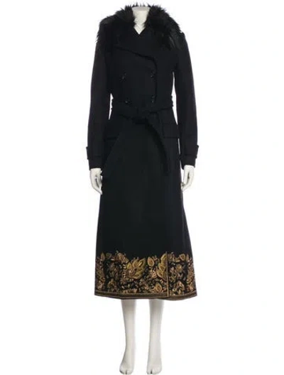 Pre-owned Michael Michael Kors 2018 Wool Trench Coat In Black