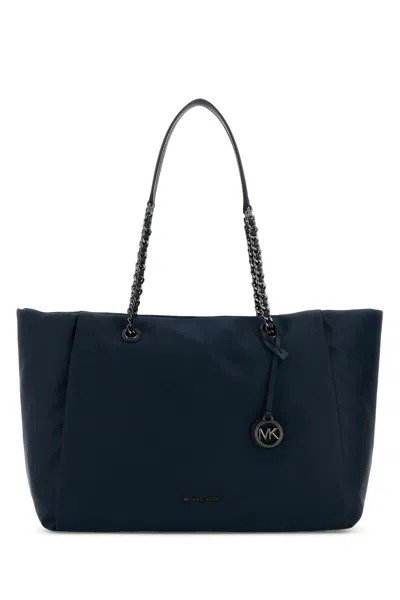 Michael Michael Kors Michael By Michael Kors Navy Blue Nylon Large Georgia Shopping Bag