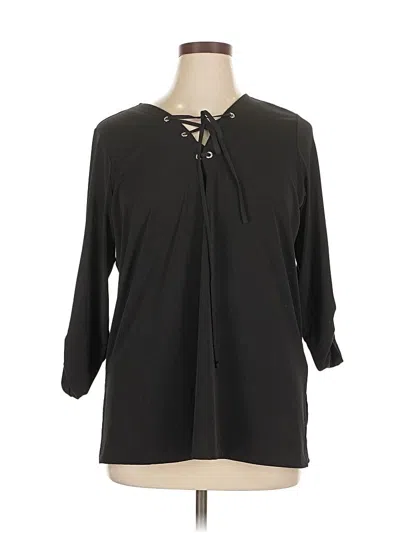 Pre-owned Michael Michael Kors 3/4 Sleeve Blouse In Black
