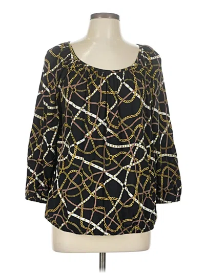 Pre-owned Michael Michael Kors 3/4 Sleeve Blouse In Black