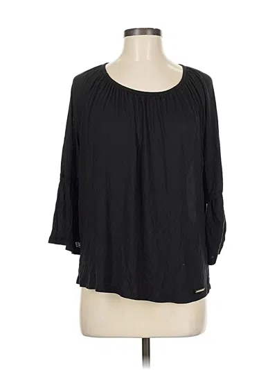 Pre-owned Michael Michael Kors 3/4 Sleeve Blouse In Black