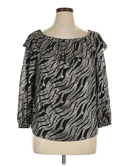 Michael Michael Kors 3/4 Sleeve Blouse In Black
