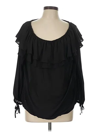 Pre-owned Michael Michael Kors 3/4 Sleeve Blouse In Black