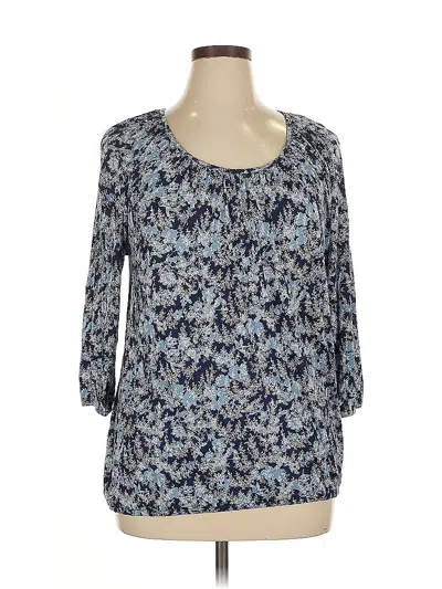 Pre-owned Michael Michael Kors 3/4 Sleeve Blouse In Blue