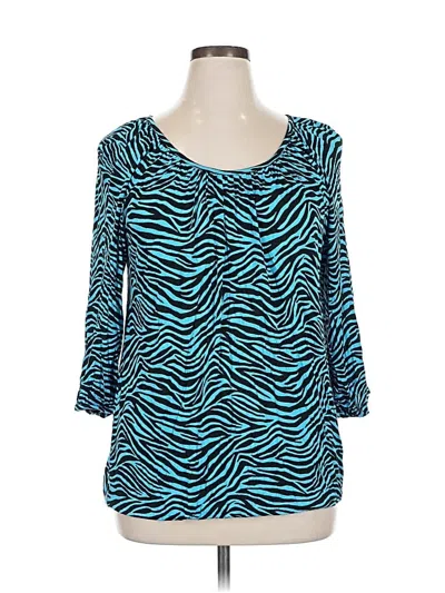 Pre-owned Michael Michael Kors 3/4 Sleeve Blouse In Blue