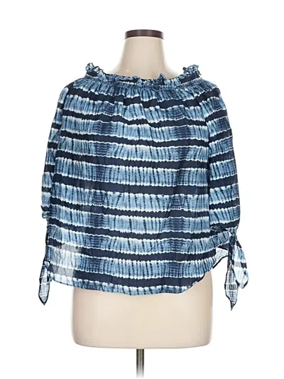 Pre-owned Michael Michael Kors 3/4 Sleeve Blouse In Blue