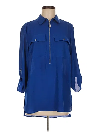Pre-owned Michael Michael Kors 3/4 Sleeve Blouse In Blue
