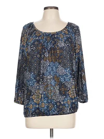 Pre-owned Michael Michael Kors 3/4 Sleeve Blouse In Blue