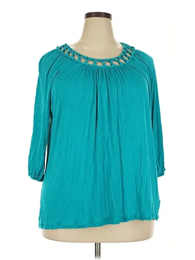 Pre-owned Michael Michael Kors 3/4 Sleeve Blouse In Blue
