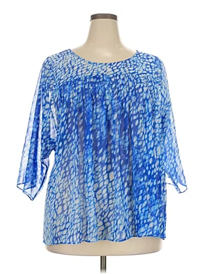 Pre-owned Michael Michael Kors 3/4 Sleeve Blouse In Blue
