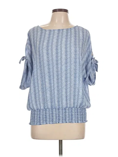 Pre-owned Michael Michael Kors 3/4 Sleeve Blouse In Blue