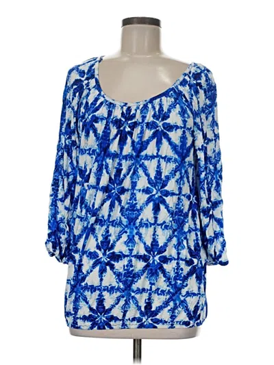 Pre-owned Michael Michael Kors 3/4 Sleeve Blouse In Blue
