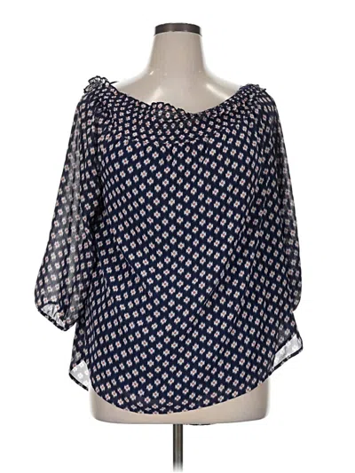 Pre-owned Michael Michael Kors 3/4 Sleeve Blouse In Blue