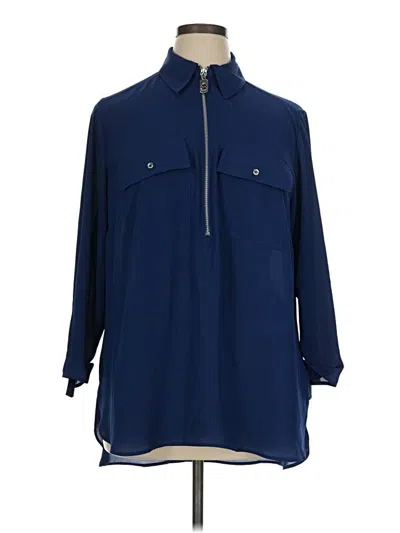 Pre-owned Michael Michael Kors 3/4 Sleeve Blouse In Blue