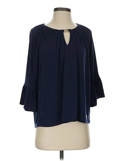 Pre-owned Michael Michael Kors 3/4 Sleeve Blouse In Blue