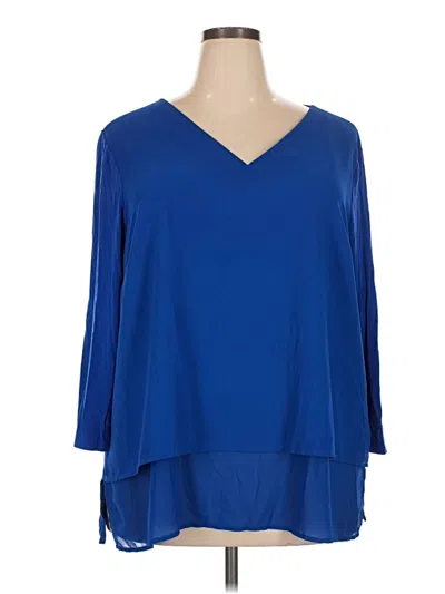 Pre-owned Michael Michael Kors 3/4 Sleeve Blouse In Blue