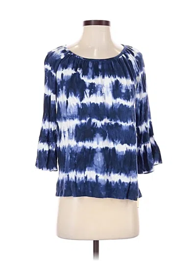 Pre-owned Michael Michael Kors 3/4 Sleeve Blouse In Blue