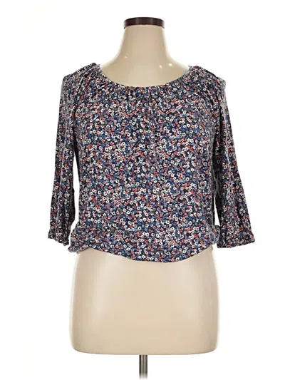 Pre-owned Michael Michael Kors 3/4 Sleeve Blouse In Blue