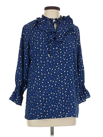 Pre-owned Michael Michael Kors 3/4 Sleeve Blouse In Blue