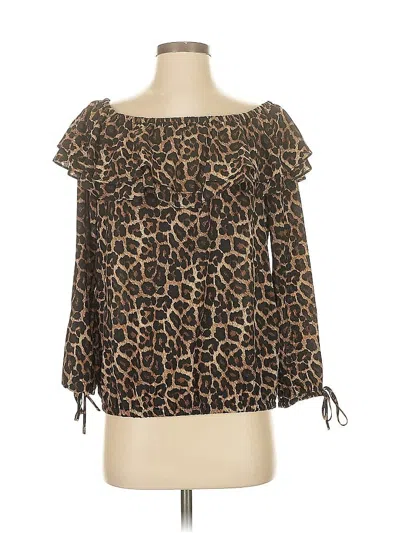 Pre-owned Michael Michael Kors 3/4 Sleeve Blouse In Brown