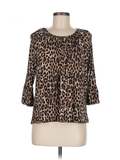 Pre-owned Michael Michael Kors 3/4 Sleeve Blouse In Brown