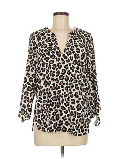 Pre-owned Michael Michael Kors 3/4 Sleeve Blouse In Brown