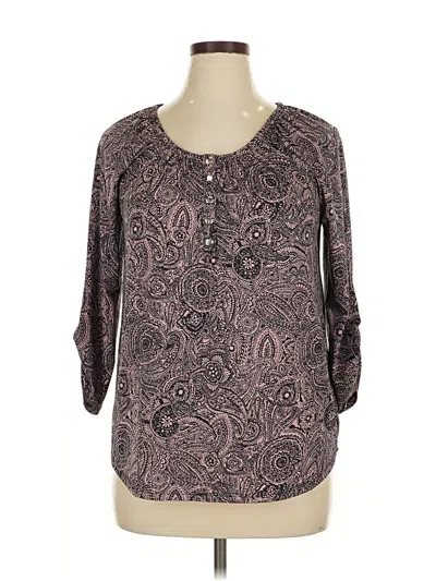 Pre-owned Michael Michael Kors 3/4 Sleeve Blouse In Brown