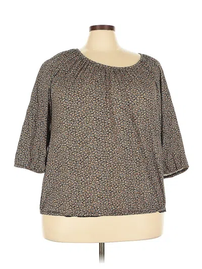 Pre-owned Michael Michael Kors 3/4 Sleeve Blouse In Brown