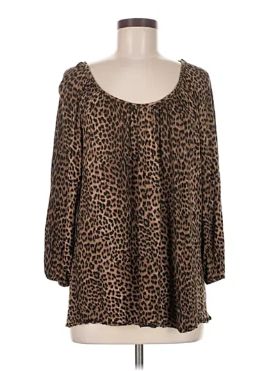 Pre-owned Michael Michael Kors 3/4 Sleeve Blouse In Brown