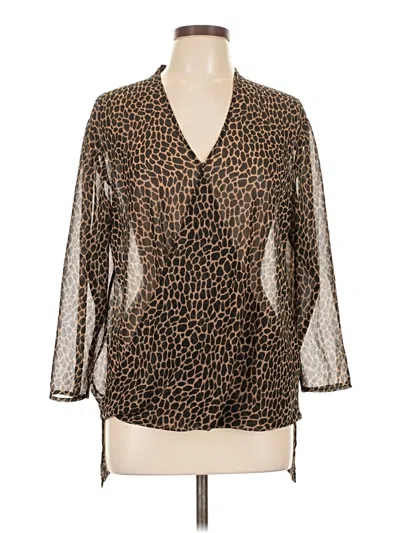 Michael Michael Kors 3/4 Sleeve Blouse In Brown