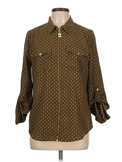 Pre-owned Michael Michael Kors 3/4 Sleeve Blouse In Brown