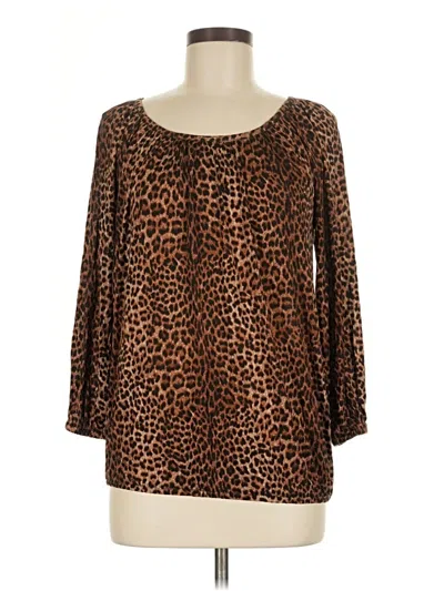 Michael Michael Kors 3/4 Sleeve Blouse In Brown