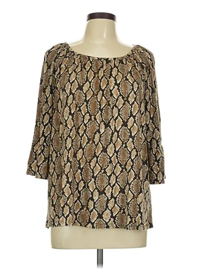 Pre-owned Michael Michael Kors 3/4 Sleeve Blouse In Brown