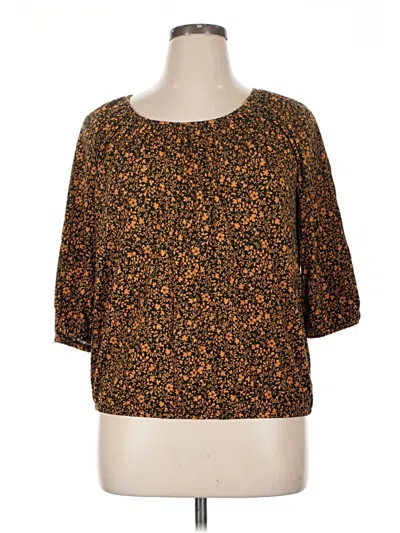 Pre-owned Michael Michael Kors 3/4 Sleeve Blouse In Brown