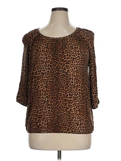 Pre-owned Michael Michael Kors 3/4 Sleeve Blouse In Brown
