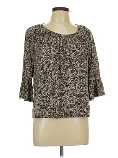 Pre-owned Michael Michael Kors 3/4 Sleeve Blouse In Brown