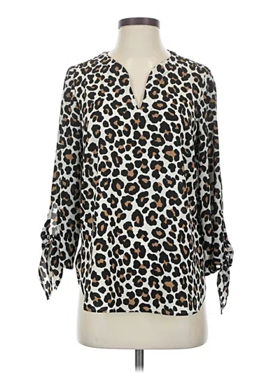Pre-owned Michael Michael Kors 3/4 Sleeve Blouse In Brown