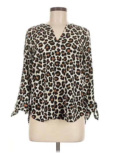 Pre-owned Michael Michael Kors 3/4 Sleeve Blouse In Brown