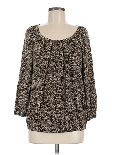 Pre-owned Michael Michael Kors 3/4 Sleeve Blouse In Brown