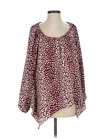 Pre-owned Michael Michael Kors 3/4 Sleeve Blouse In Burgundy