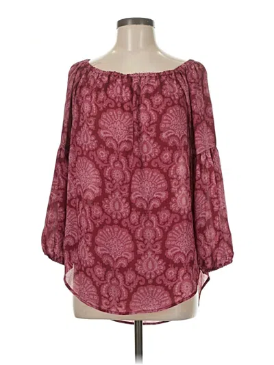 Pre-owned Michael Michael Kors 3/4 Sleeve Blouse In Burgundy